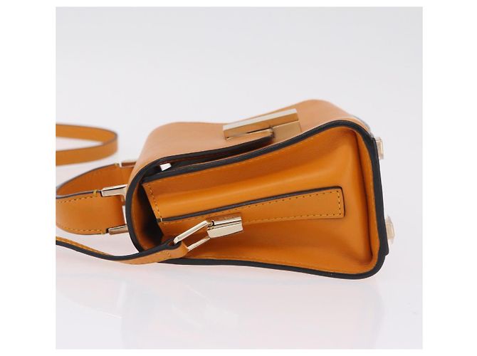 Valextra Micro Igide Bolso de Mano de Piel 2way Orange Silver - vista 4