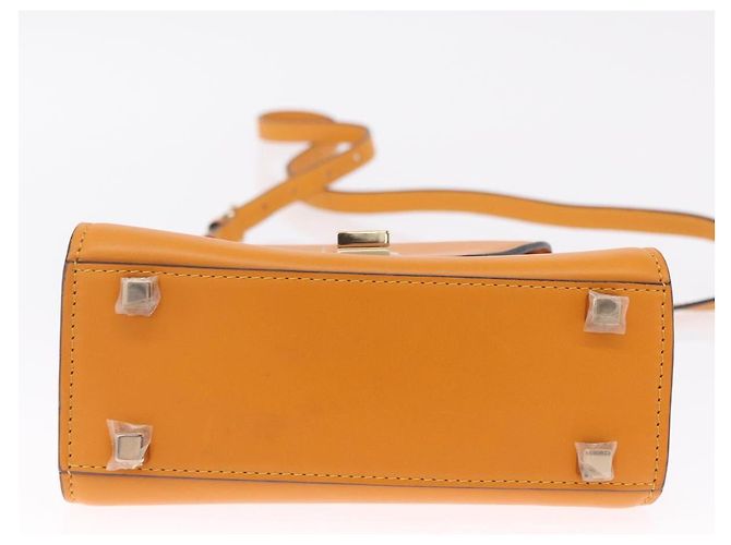 Valextra Micro Igide Bolso de Mano de Piel 2way Orange Silver - vista 5