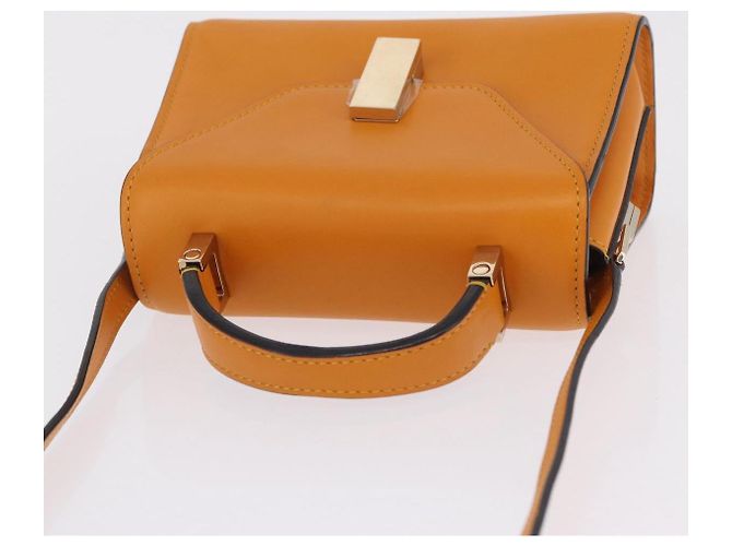 Valextra Micro Igide Bolso de Mano de Piel 2way Orange Silver - vista 6