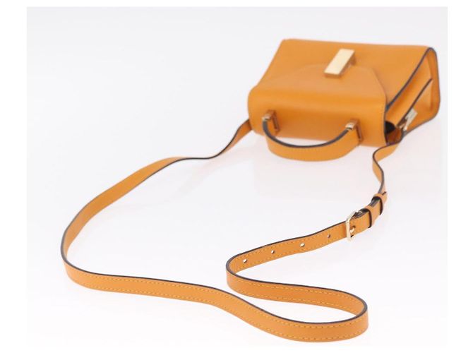 Valextra Micro Igide Bolso de Mano de Piel 2way Orange Silver - vista 8
