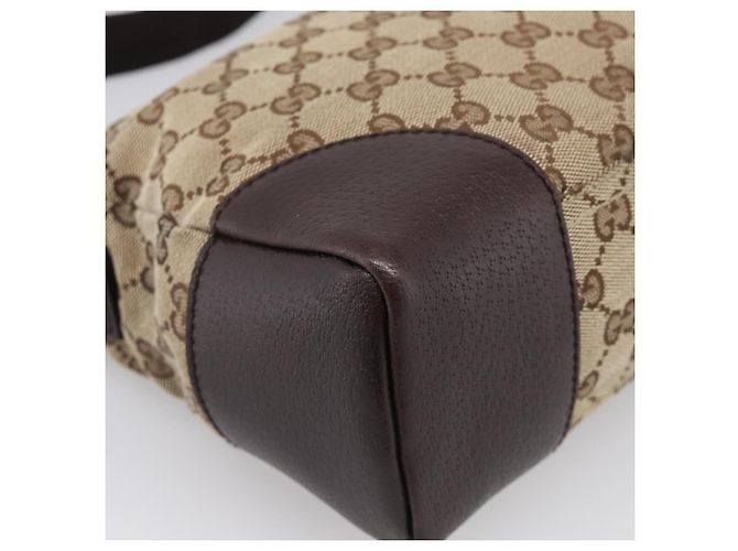 GUCCI GG Canvas Shoulder Bag Brown Silver 114273 - vista 11