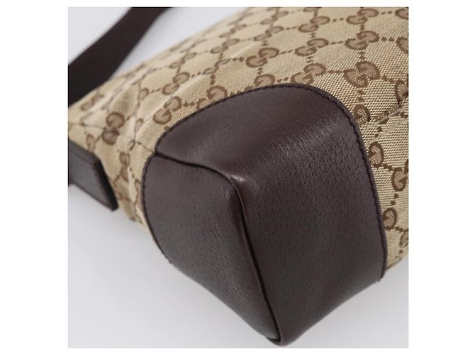 GUCCI GG Canvas Shoulder Bag Brown Silver 114273 - vista 13