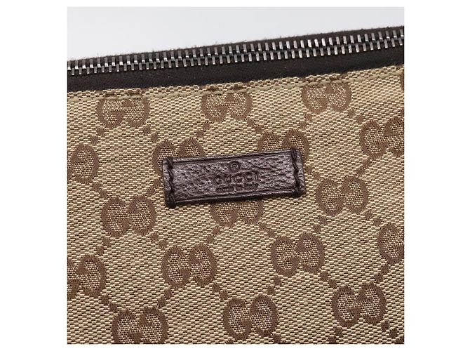GUCCI GG Canvas Shoulder Bag Brown Silver 114273 - vista 14