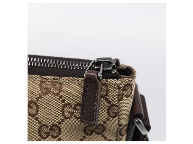 GUCCI GG Canvas Shoulder Bag Brown Silver 114273 - vista 15