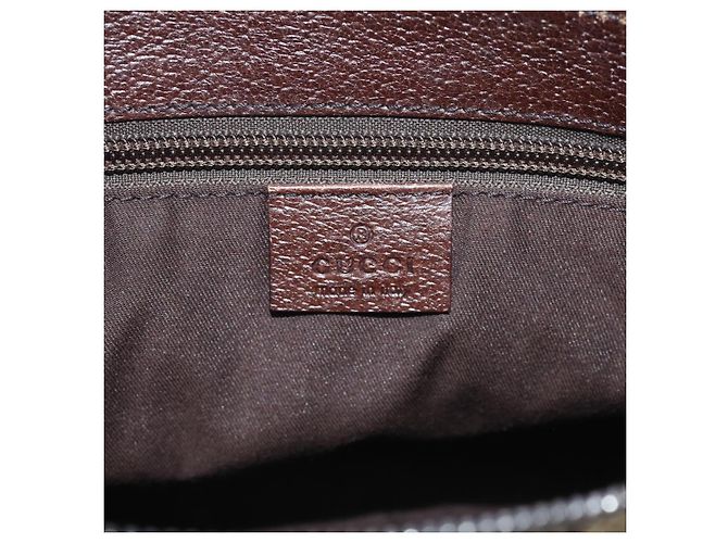 GUCCI GG Canvas Shoulder Bag Brown Silver 114273 - vista 16