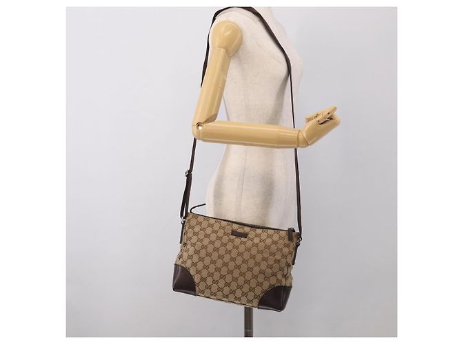 GUCCI GG Canvas Shoulder Bag Brown Silver 114273 - vista 23