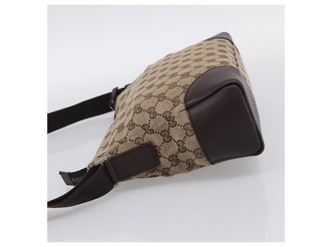 GUCCI GG Canvas Shoulder Bag Brown Silver 114273 - vista 4