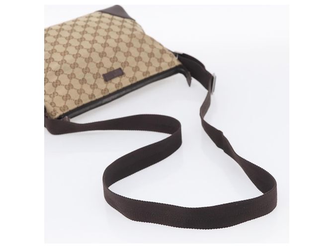 GUCCI GG Canvas Shoulder Bag Brown Silver 114273 - vista 7