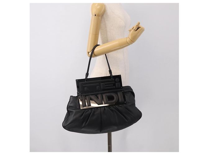 FENDI Shoulder Bag Leather Black Silver 8BN179 - vista 26