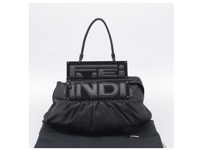 FENDI Shoulder Bag Leather Black Silver 8BN179 - vista 27