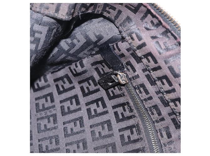 FENDI Zucchino Canvas Tote Bag Braun Silber - Ansicht 20