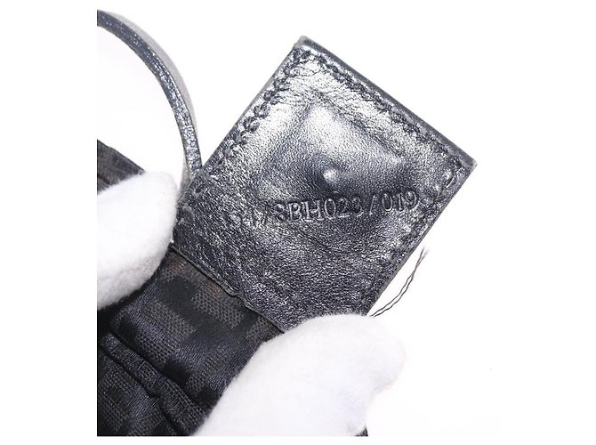 FENDI Zucchino Canvas Tote Bag Braun Silber - Ansicht 22