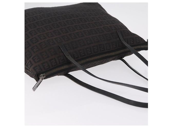 FENDI Zucchino Canvas Tote Bag Braun Silber - Ansicht 6