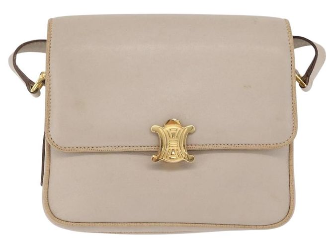 Céline CELINE Bolsa de ombro em couro bege dourado - vista 2