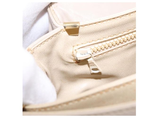 Céline CELINE Bolsa de ombro em couro bege dourado - vista 25