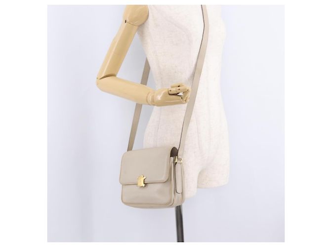 Céline CELINE Bolsa de ombro em couro bege dourado - vista 28