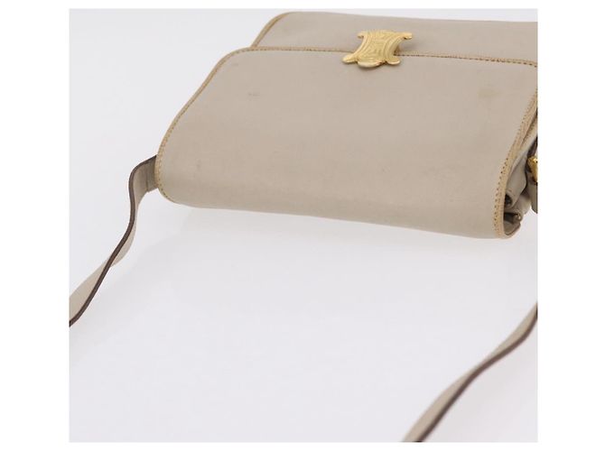 Céline CELINE Bolsa de ombro em couro bege dourado - vista 6