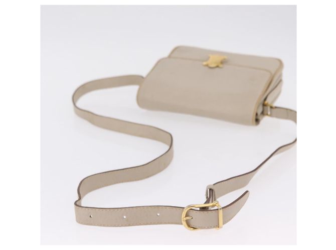 Céline CELINE Bolsa de ombro em couro bege dourado - vista 7