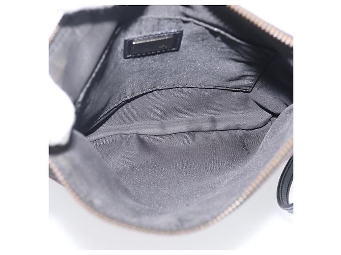 FENDI Zucchino Canvas Shoulder Bag Dark Brown Silver - vista 17