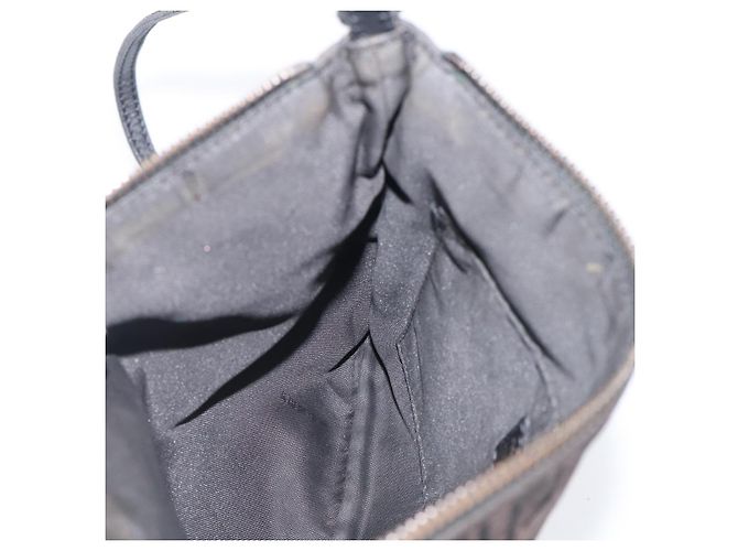 FENDI Zucchino Canvas Shoulder Bag Dark Brown Silver - vista 19