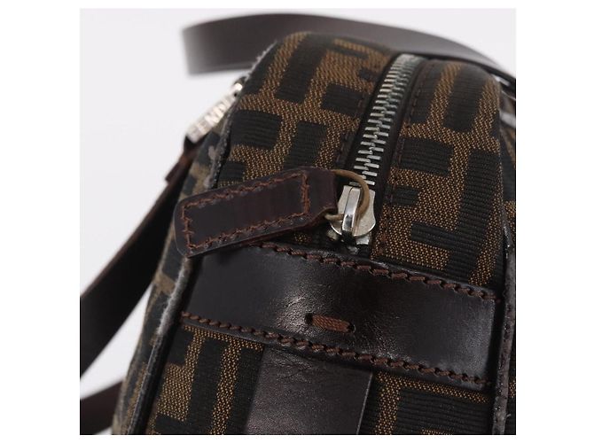 FENDI Zucca Canvas Handtasche Schwarz Braun - Ansicht 14