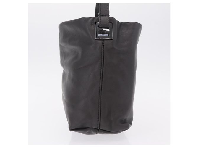 FENDI Shoulder Bag Leather Brown Silver - vista 4