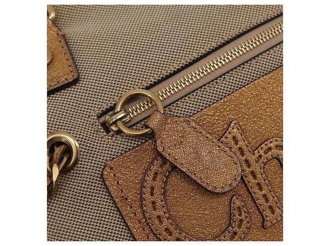 Chloé Chloe Harley Hand Bag Canvas Beige Gold - vista 17