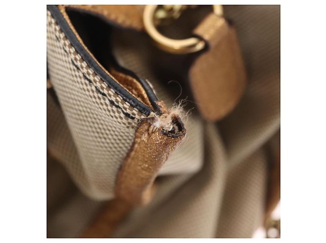 Chloé Chloe Harley Hand Bag Canvas Beige Gold - vista 27