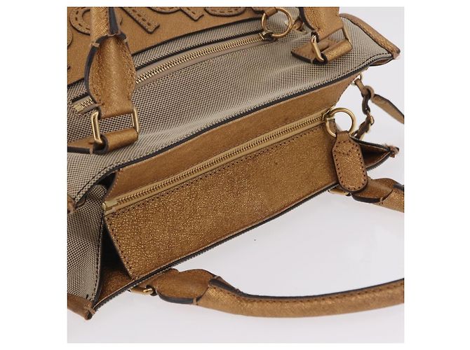 Chloé Chloe Harley Hand Bag Canvas Beige Gold - vista 6