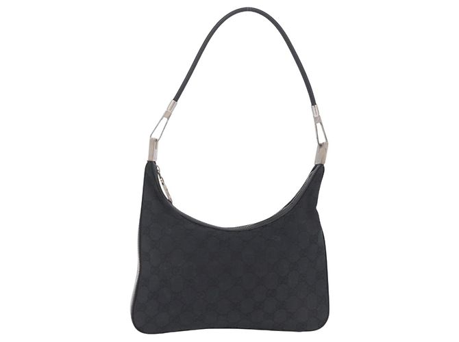 GUCCI GG Canvas Shoulder Bag Black Silver 001 3812 2123 - vista 2