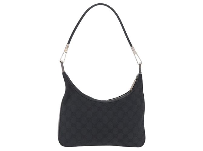 GUCCI GG Canvas Shoulder Bag Black Silver 001 3812 2123 - vista 3