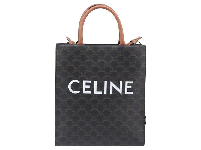 Céline CELINE Triomphe Tote Bag PVC Leather 2way Black Gold - vista 2