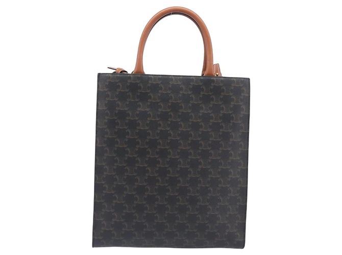 Céline CELINE Triomphe Tote Bag PVC Leather 2way Black Gold - vista 3