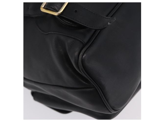 GUCCI Bamboo Backpack Leather Black Gold Tone 003 2058 0016 - vista 14