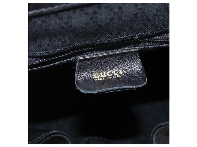 GUCCI Bamboo Backpack Leather Black Gold Tone 003 2058 0016 - vista 20