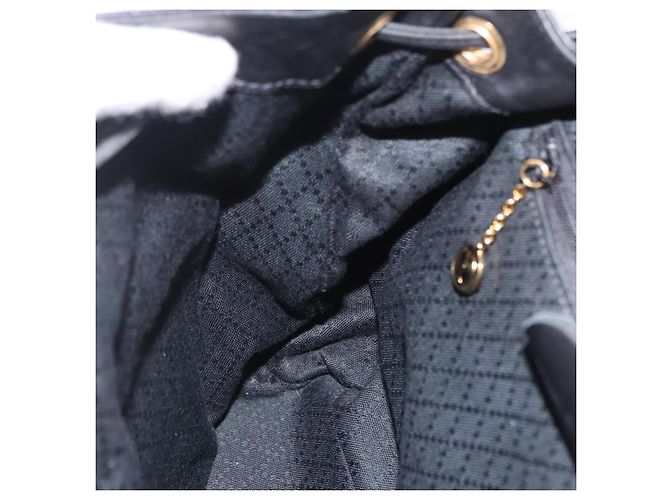 GUCCI Bamboo Backpack Leather Black Gold Tone 003 2058 0016 - vista 23