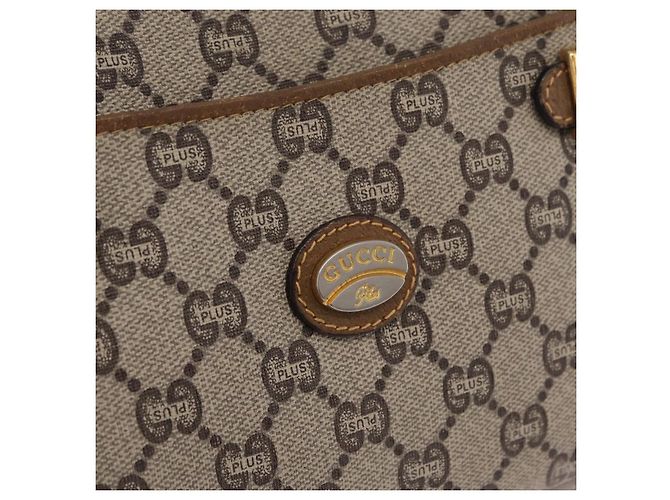 GUCCI GG Plus Supreme Shoulder Bag PVC Beige Gold - vista 14