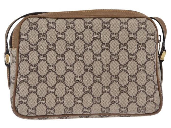 GUCCI GG Plus Supreme Shoulder Bag PVC Beige Gold - vista 3