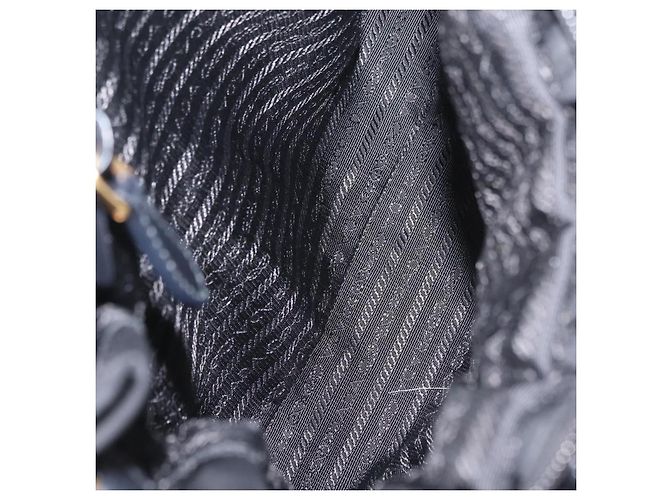 PRADA Sac Tote Nylon 2way Noir Doré - vue 23