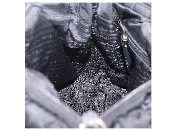 PRADA Sac Tote Nylon 2way Noir Doré - vue 25
