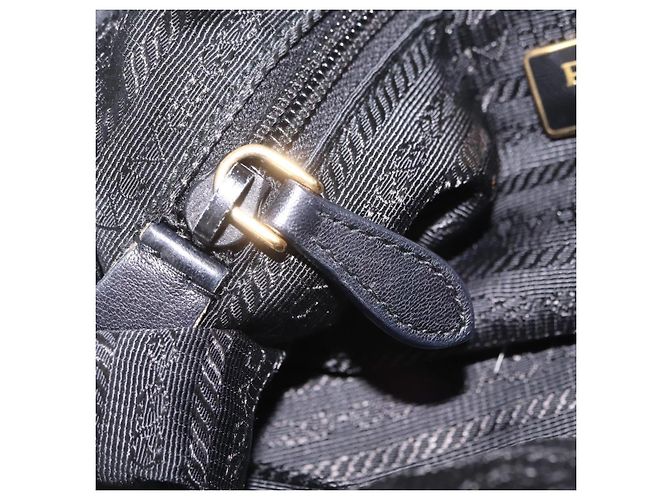 PRADA Sac Tote Nylon 2way Noir Doré - vue 26