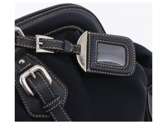 PRADA Bolso Boston Nylon Navy Silver - vista 14