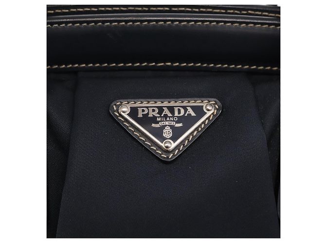PRADA Bolso Boston Nylon Navy Silver - vista 15