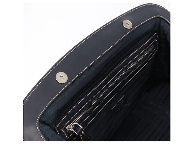 PRADA Bolso Boston Nylon Navy Silver - vista 16