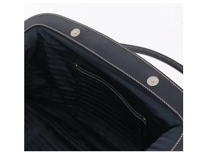 PRADA Bolso Boston Nylon Navy Silver - vista 17