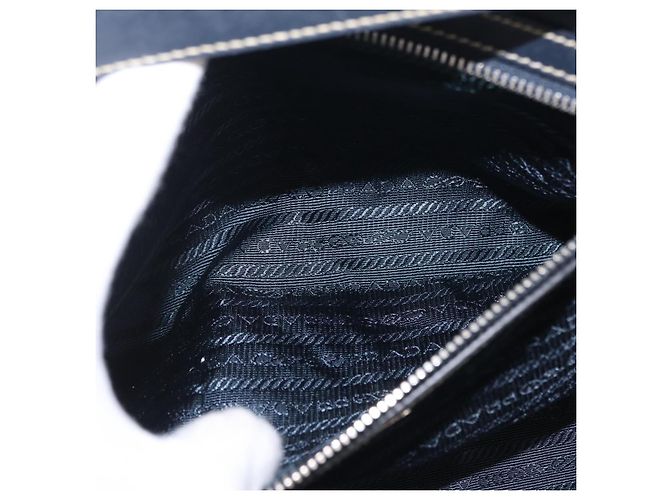 PRADA Bolso Boston Nylon Navy Silver - vista 25