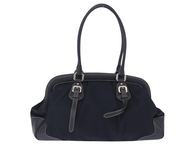 PRADA Bolso Boston Nylon Navy Silver - vista 3