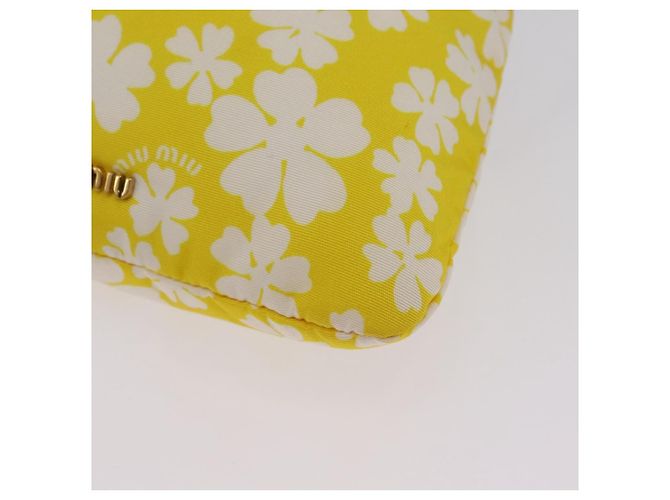 Miu Miu Geldbörse Pouch Nylon Gelb - Ansicht 12
