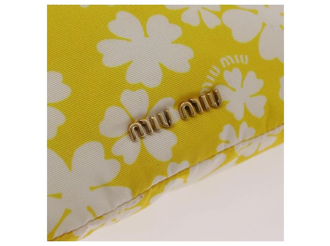 Miu Miu Geldbörse Pouch Nylon Gelb - Ansicht 15