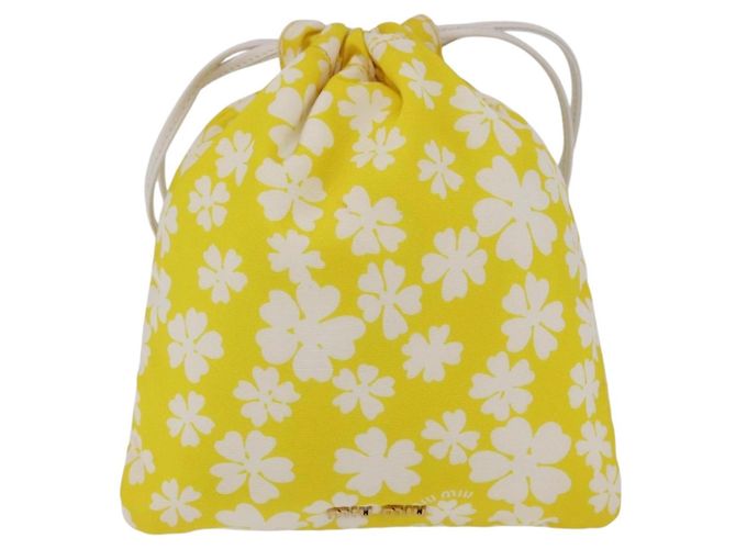 Miu Miu Geldbörse Pouch Nylon Gelb - Ansicht 2